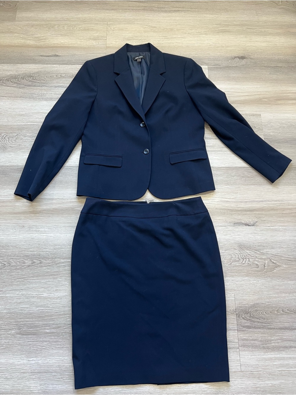 Nine West Navy Two-Piece Blazer and Pencil Skirt Set